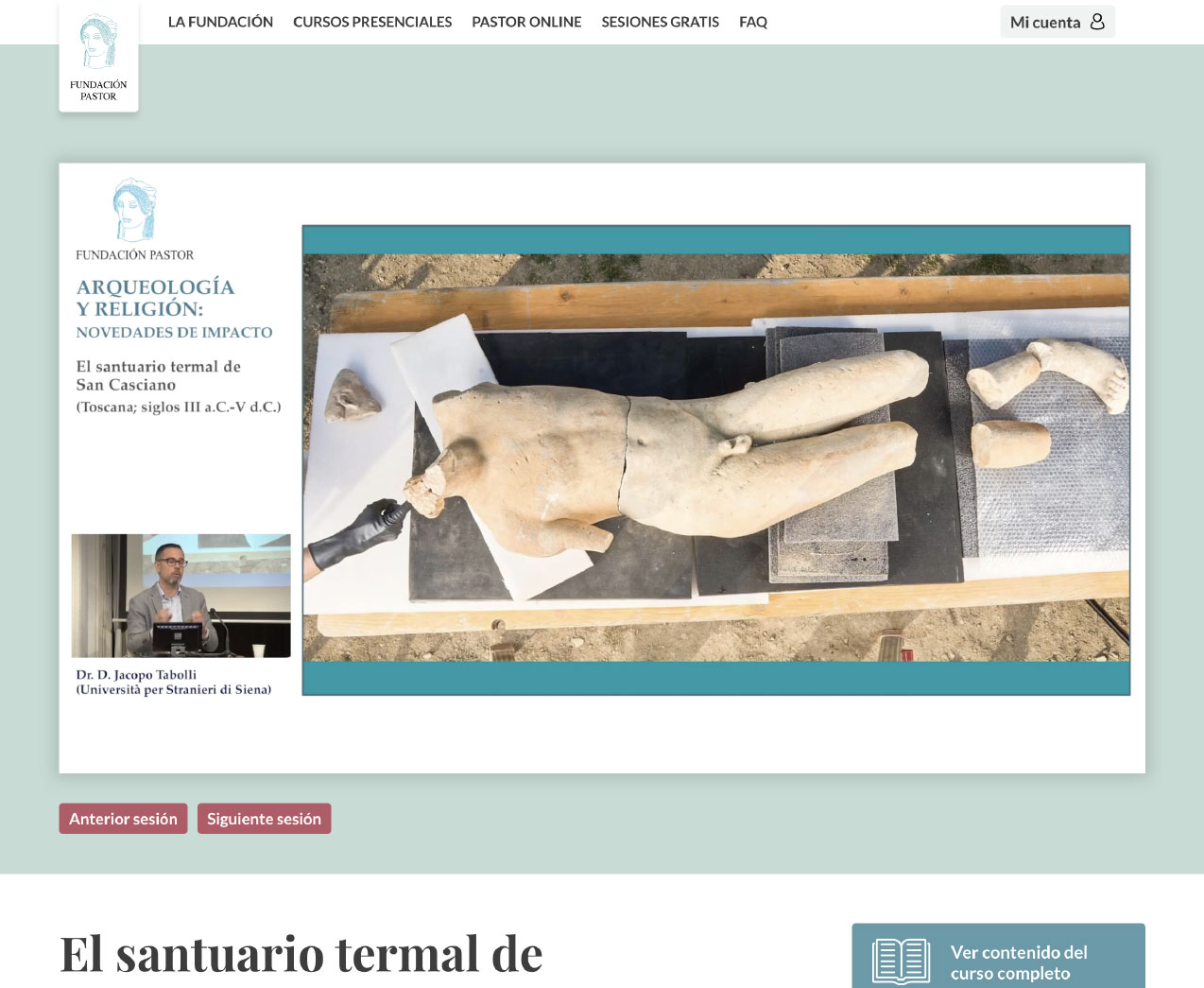 Muestra de una sesión